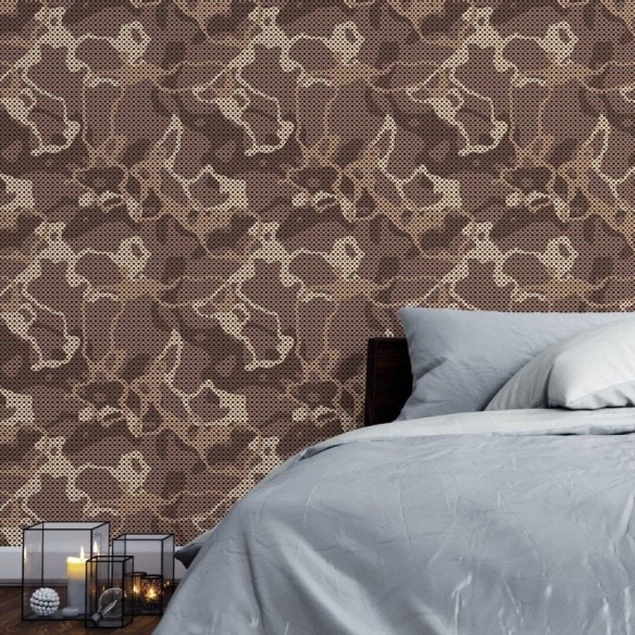 Papel de Parede Adesivo Camuflado Militar Jovem N016076