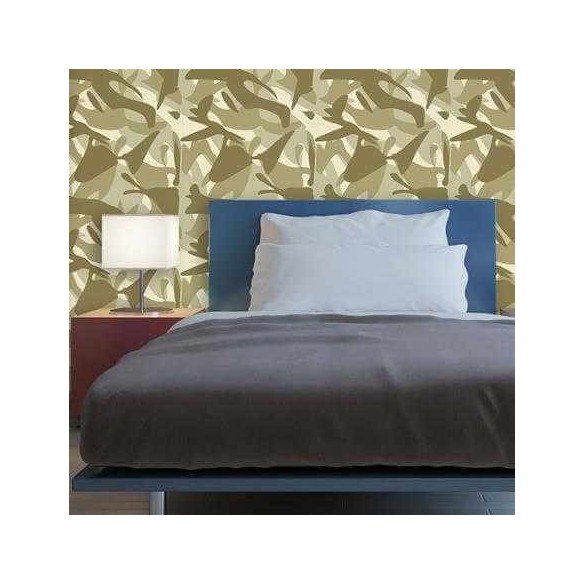Papel de Parede Adesivo Camuflado Militar Verde 34145