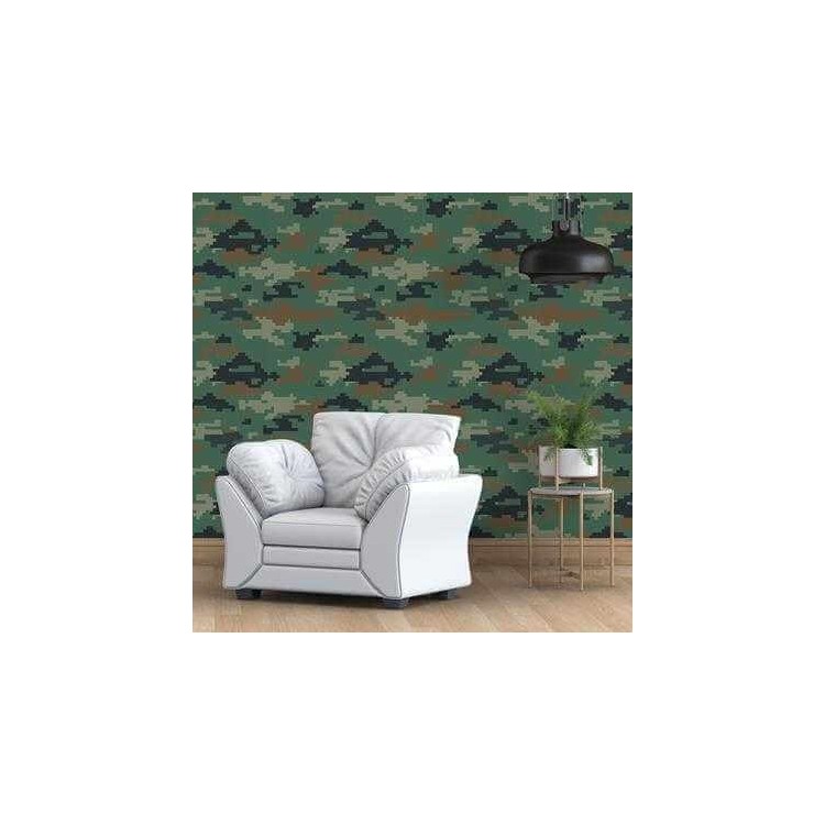 Papel de Parede Adesivo Camuflado N8836A