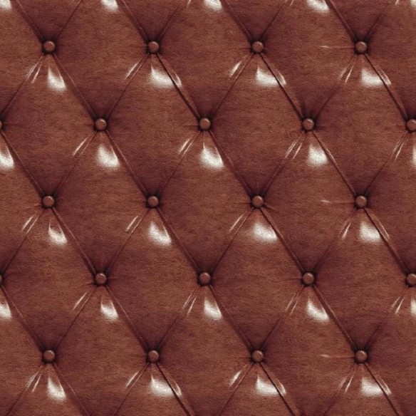 Papel de Parede Adesivo Capitonê Couro Marrom N011054