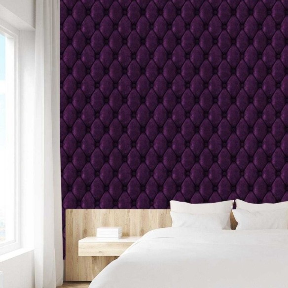 Papel de Parede Adesivo Capitone Roxo 0146r
