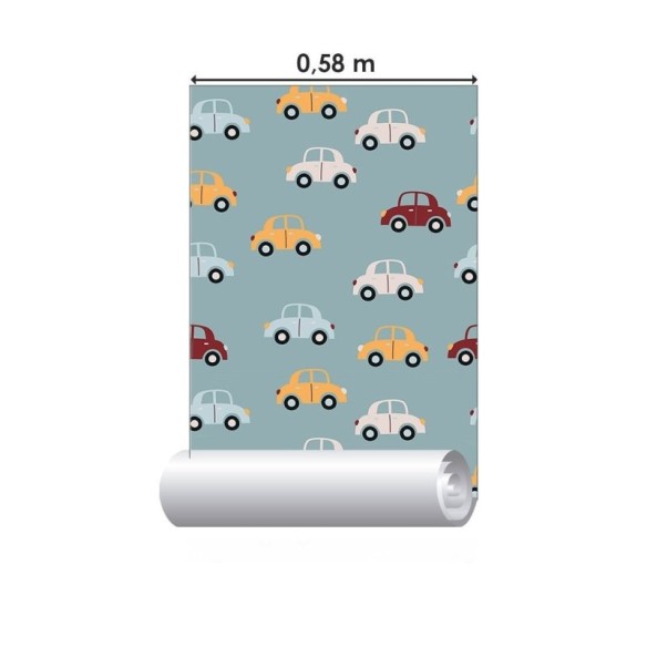 Papel de Parede Adesivo Carrinhos N019092