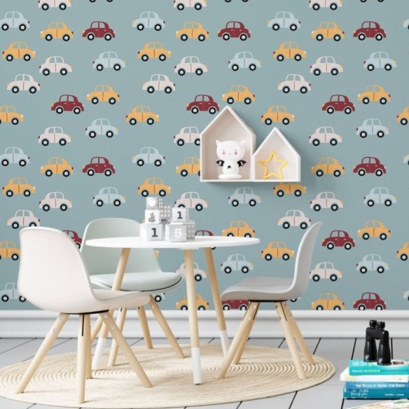 Papel de Parede Adesivo Carrinhos N019092
