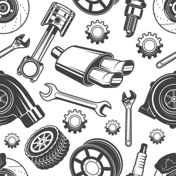 Papel de Parede Adesivo Carros Autopeças N012067