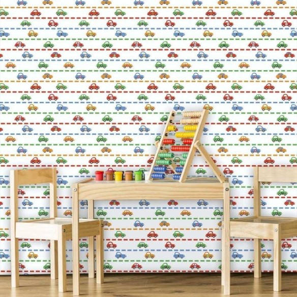 Papel de Parede Adesivo Carros Coloridos 1362