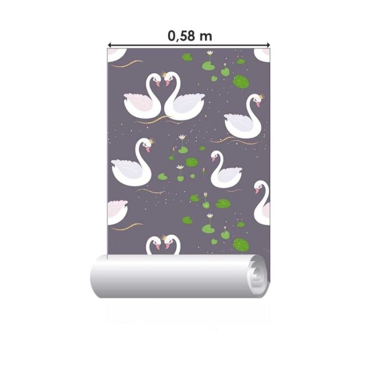 Papel de Parede Adesivo Casal de cisnes N03134