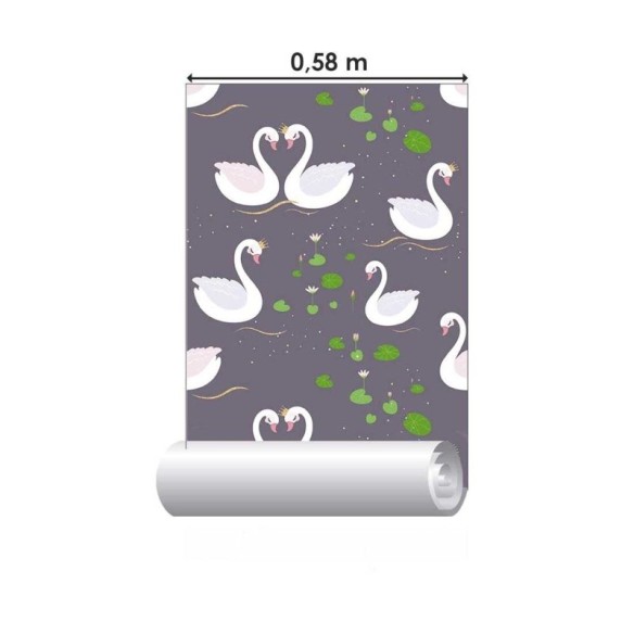 Papel de Parede Adesivo Casal de cisnes N03134