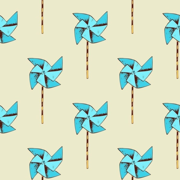 Papel de Parede Adesivo Cataventos Azuis N013163