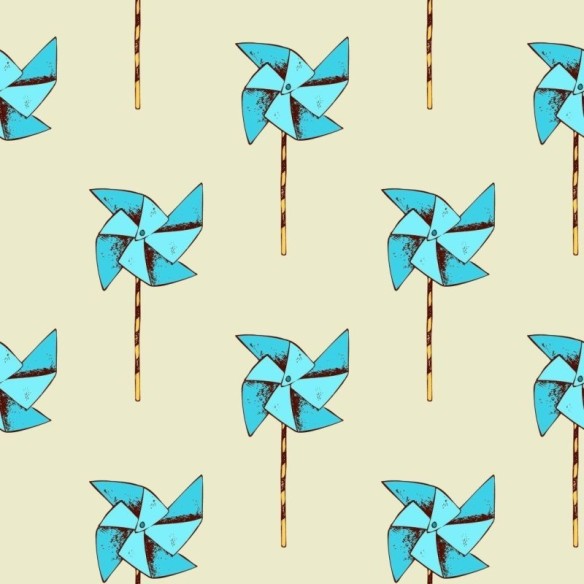 Papel de Parede Adesivo Cataventos Azuis N013163