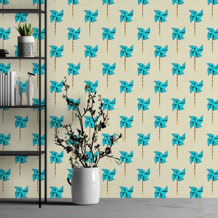 Papel de Parede Adesivo Cataventos Azuis N013163