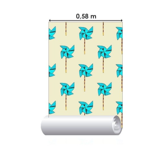 Papel de Parede Adesivo Cataventos Azuis N013163