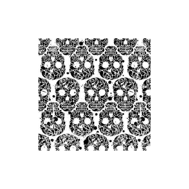 Papel de Parede Adesivo Caveira Branco e Preto...