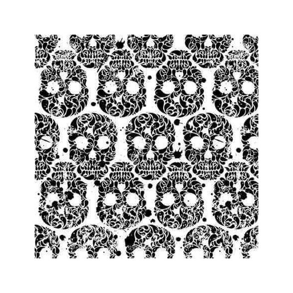 Papel de Parede Adesivo Caveira Branco e Preto 113375542