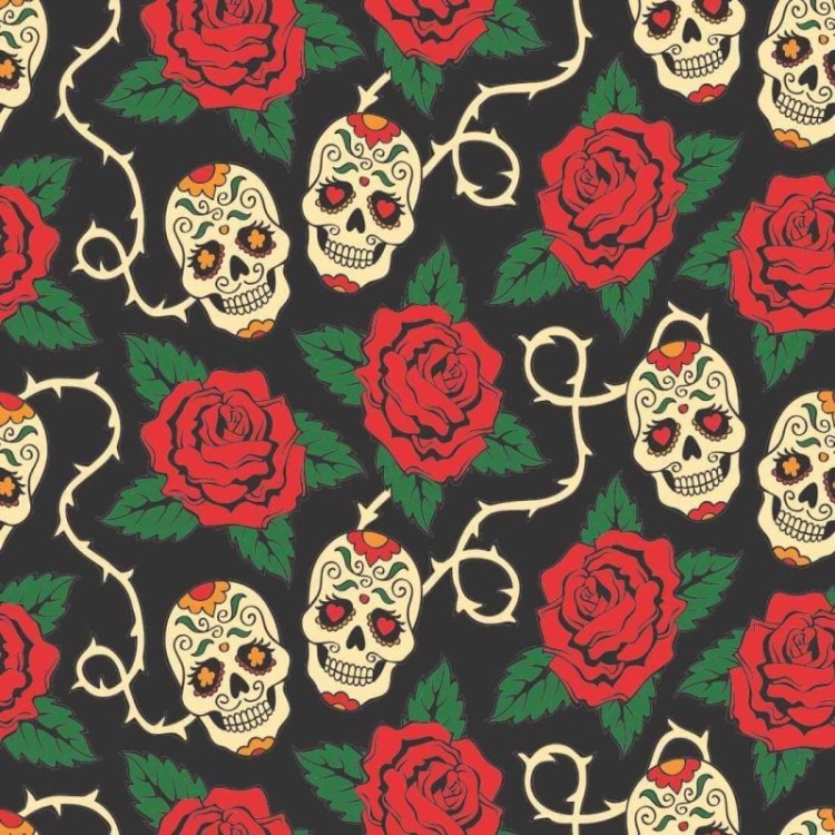 Papel de Parede Adesivo Caveira Mexicana 113284570