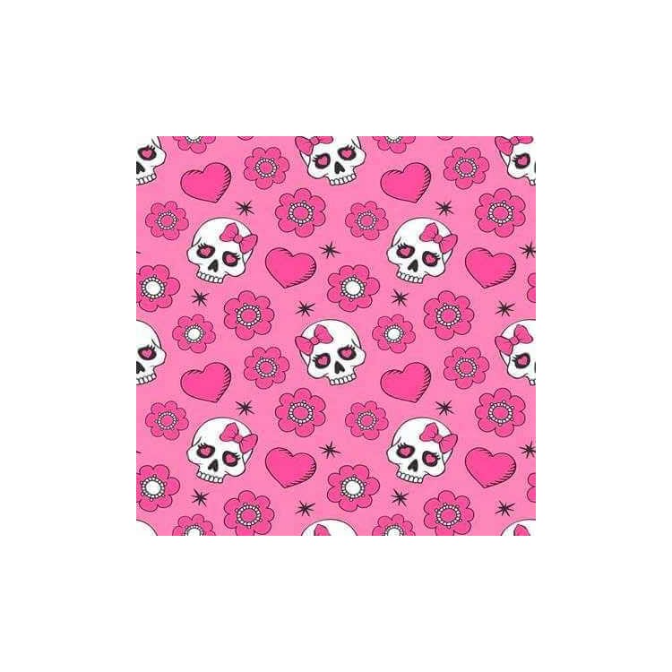 Papel de Parede Adesivo Caveira Rosa 133455194