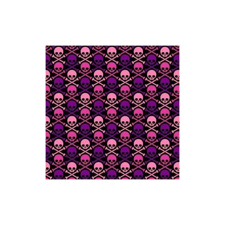 Papel de Parede Adesivo Caveira Rosa e Roxo...