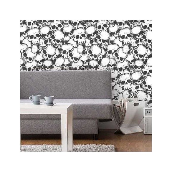 Papel de Parede Adesivo Caveiras 0314