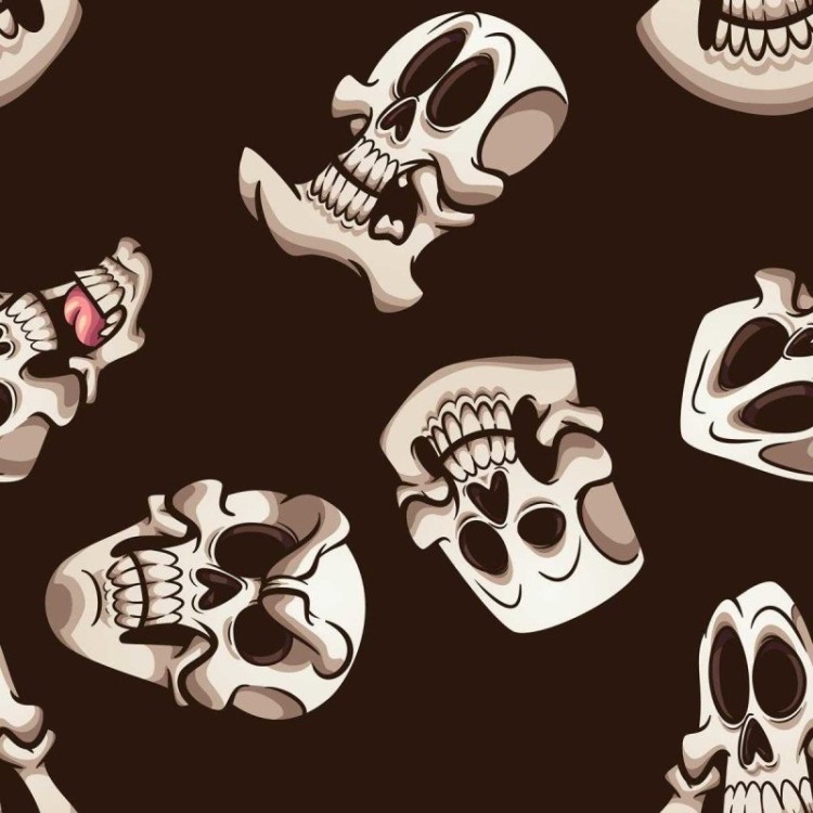 Papel de Parede Adesivo Caveiras Cartoon N04286