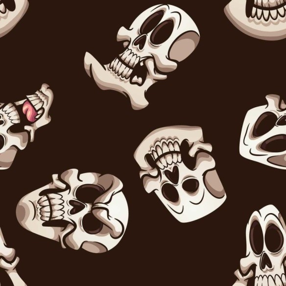 Papel de Parede Adesivo Caveiras Cartoon N04286