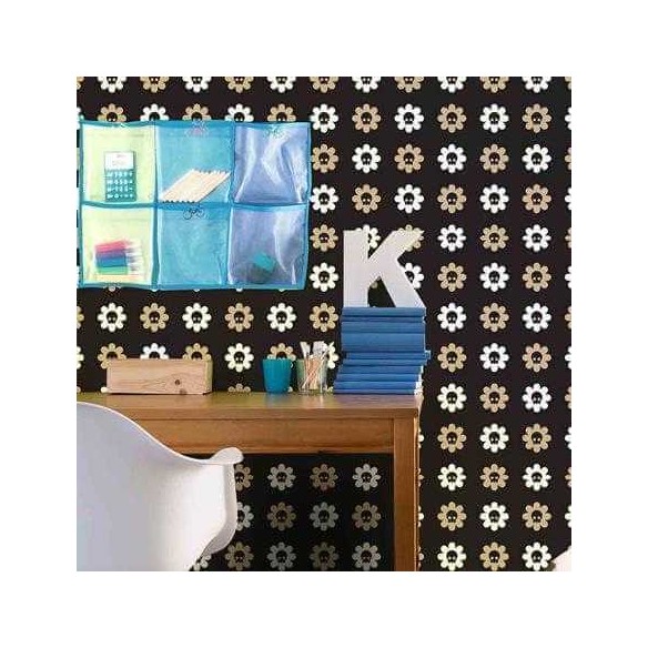 Papel de Parede Adesivo Caveiras Flores 260686466