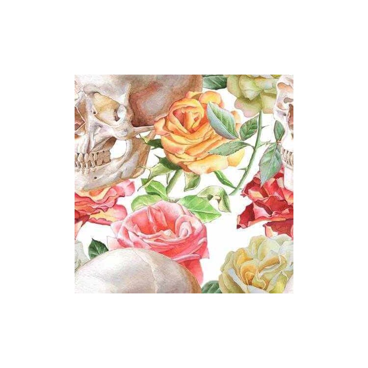 PAPEL DE PAREDE ADESIVO Caveiras Flores 77315122