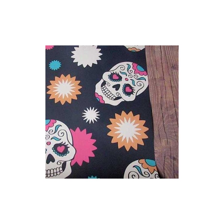 Papel de Parede Adesivo Caveiras Mexicanas 0319