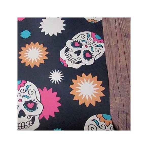 Papel de Parede Adesivo Caveiras Mexicanas 0319