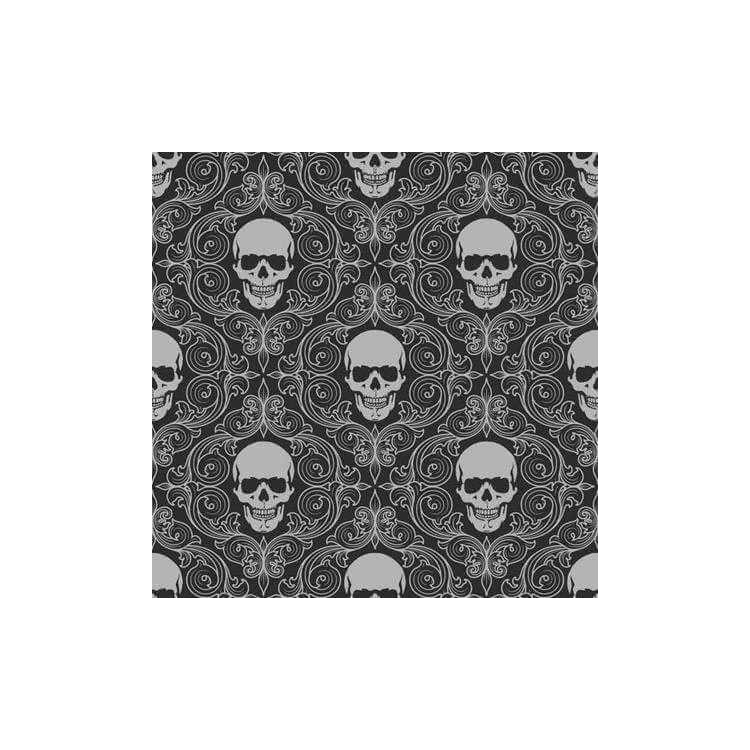 Papel de Parede Adesivo Caveiras Preto Cinza 800