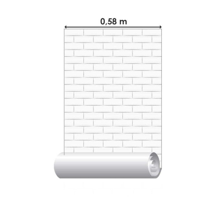 Papel de Parede Adesivo Cerâmica Branca N03062