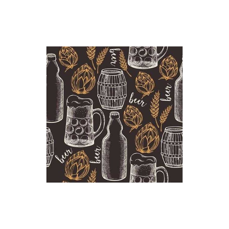 Papel de Parede Adesivo Cerveja Cozinha Jovem...