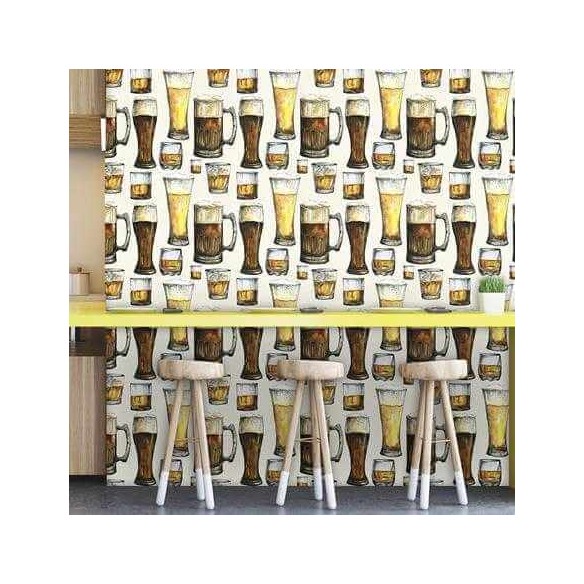Papel de Parede Adesivo Cerveja Cozinha Jovem 556462975