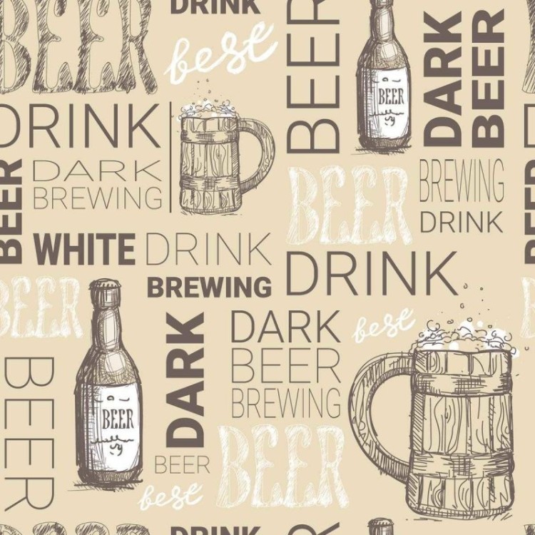 Papel de Parede Adesivo Cerveja Retrô N04092
