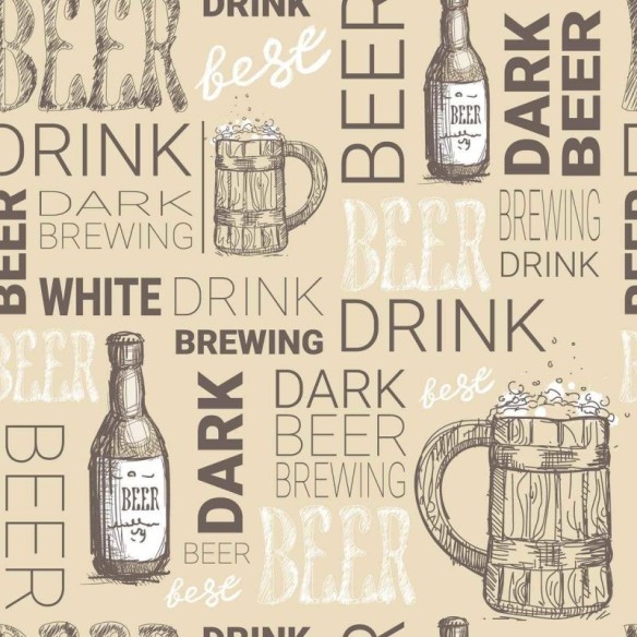 Papel de Parede Adesivo Cerveja Retrô N04092