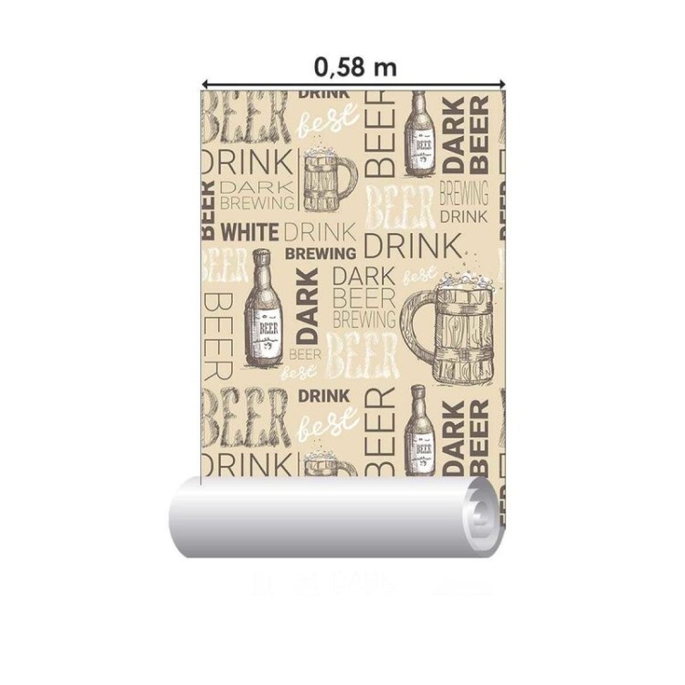 Papel de Parede Adesivo Cerveja Retrô N04092