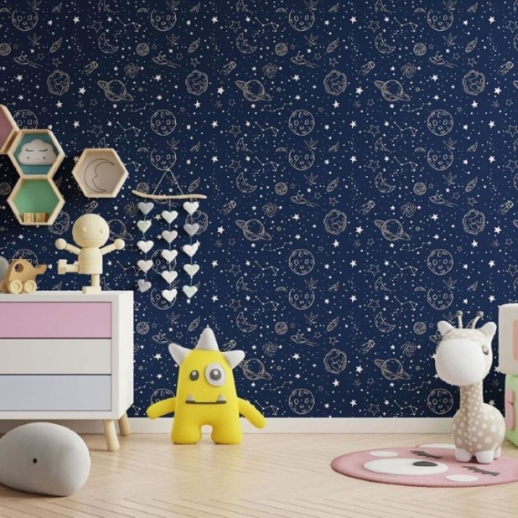 Papel de Parede Adesivo Céu Noturno Universo...