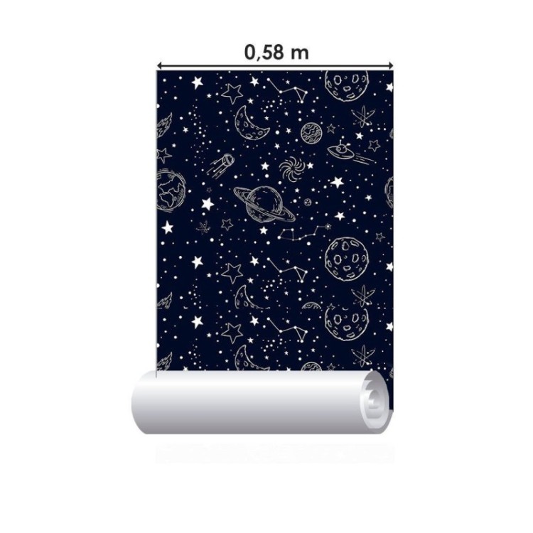 Papel de Parede Adesivo Céu Noturno Universo...