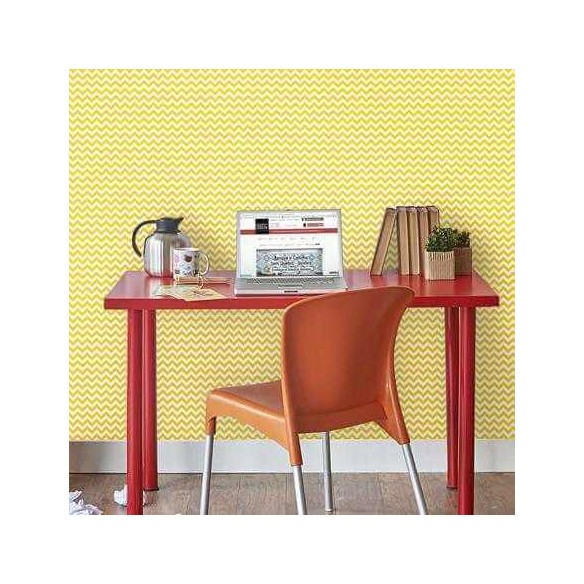 Papel de Parede Adesivo Chevron Amarelo 2548241057