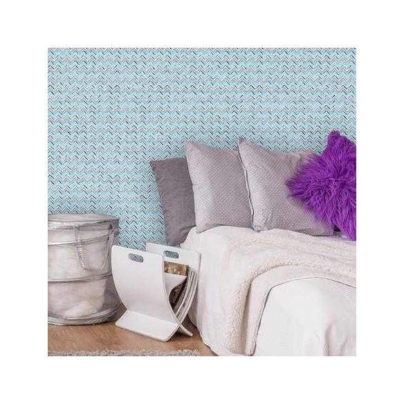 Papel de Parede Adesivo Chevron Azul e Rosa 2548241086