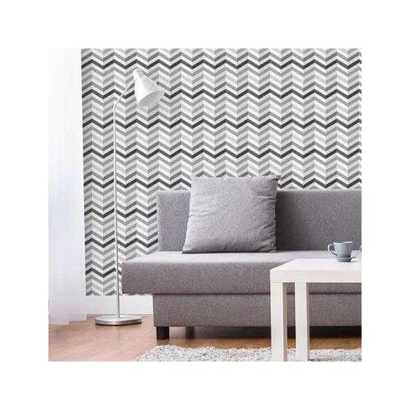 Papel de Parede Adesivo Chevron Cinza 130090961