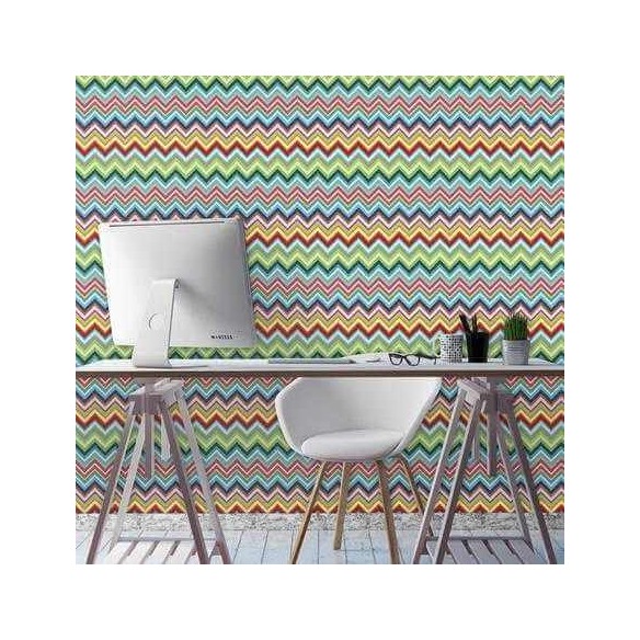 Papel de Parede Adesivo Chevron Colorido  1519