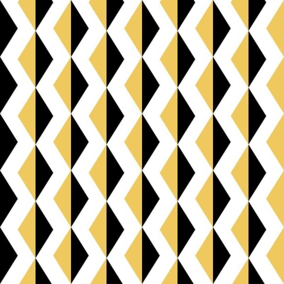 Papel de Parede Adesivo Chevron Étnico Amarelo e Preto N07055