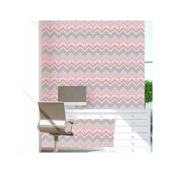 Papel de Parede Adesivo Chevron Étnico Jovem Colorido 289598033