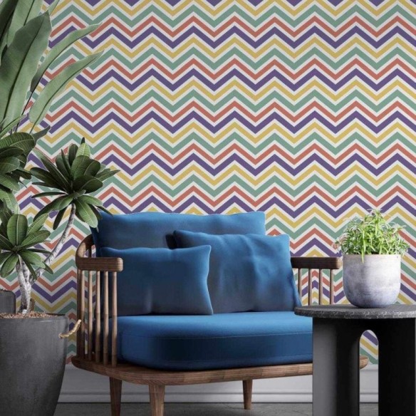 Papel de Parede Adesivo Chevron Jovem N115B