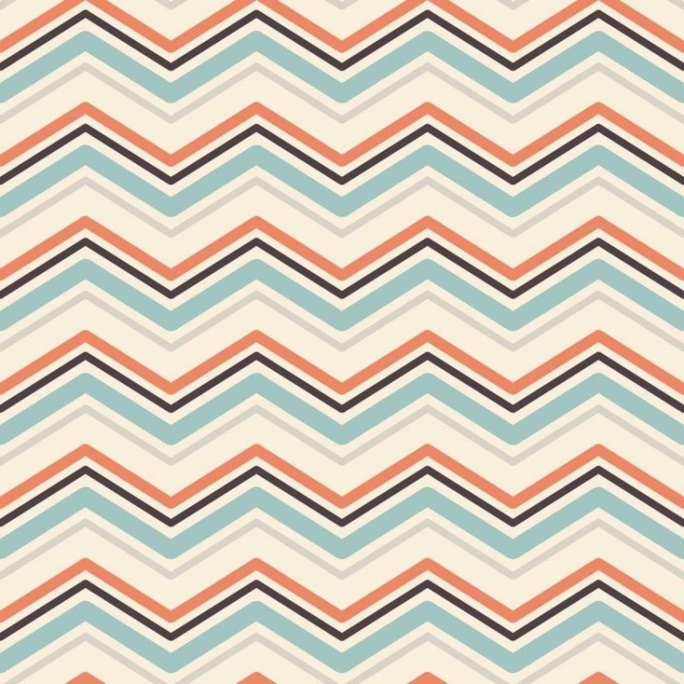Papel de Parede Adesivo Chevron Laranja e Azul...