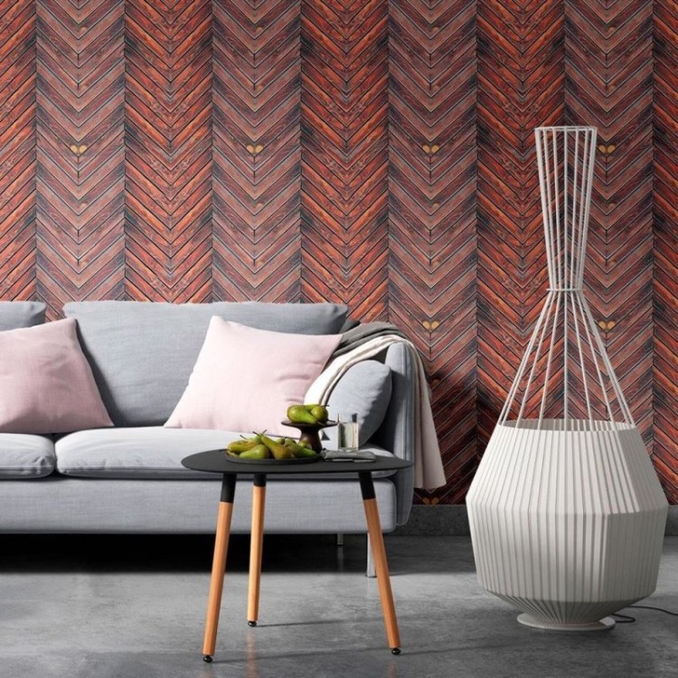 Papel de Parede Adesivo Chevron Madeira N010143