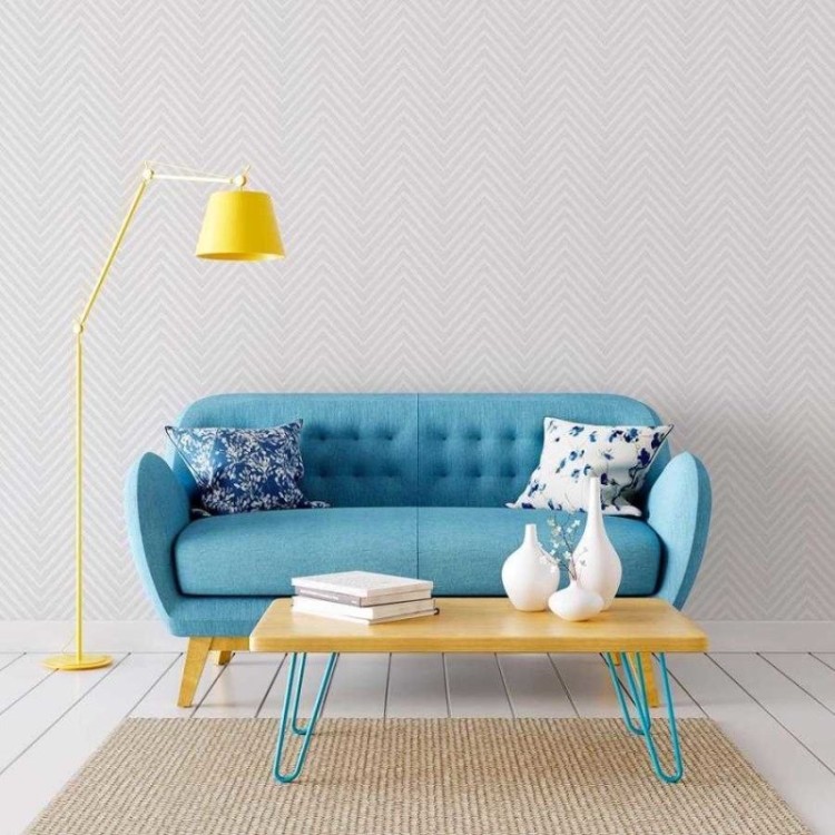 Papel de Parede Adesivo Chevron Off white N06085