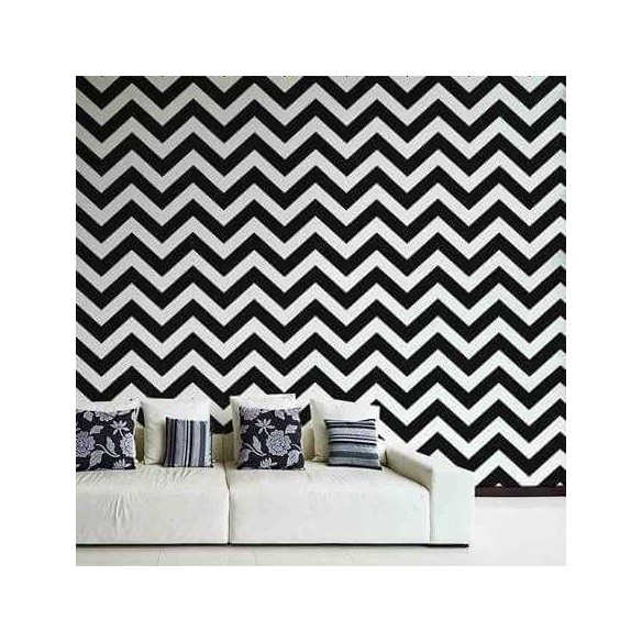 Papel de Parede Adesivo Chevron Preto e Branco 193001