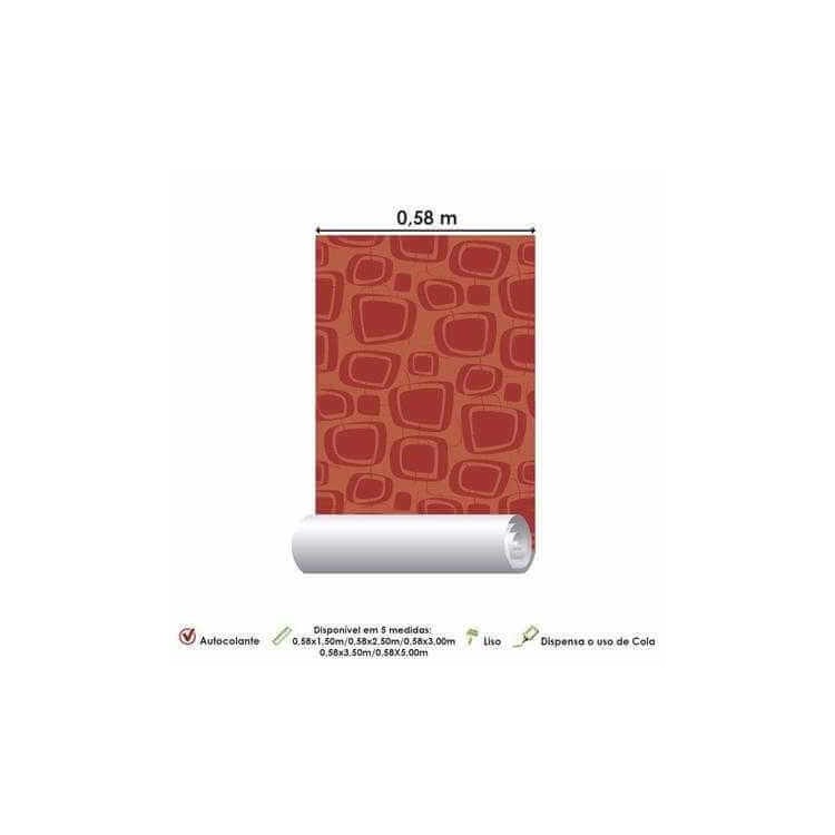 Papel de Parede Adesivo - Retrô Vermelho 3