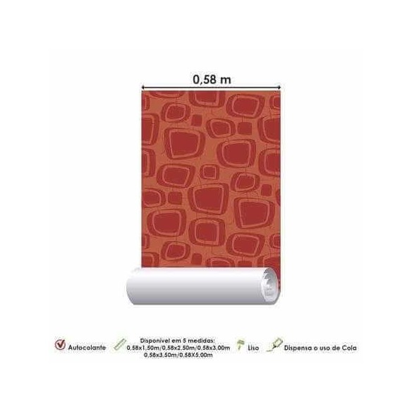 Papel de Parede Adesivo - Retrô Vermelho 3