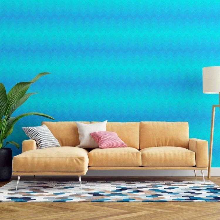 Papel de Parede Adesivo Chevron Tons de Azul...